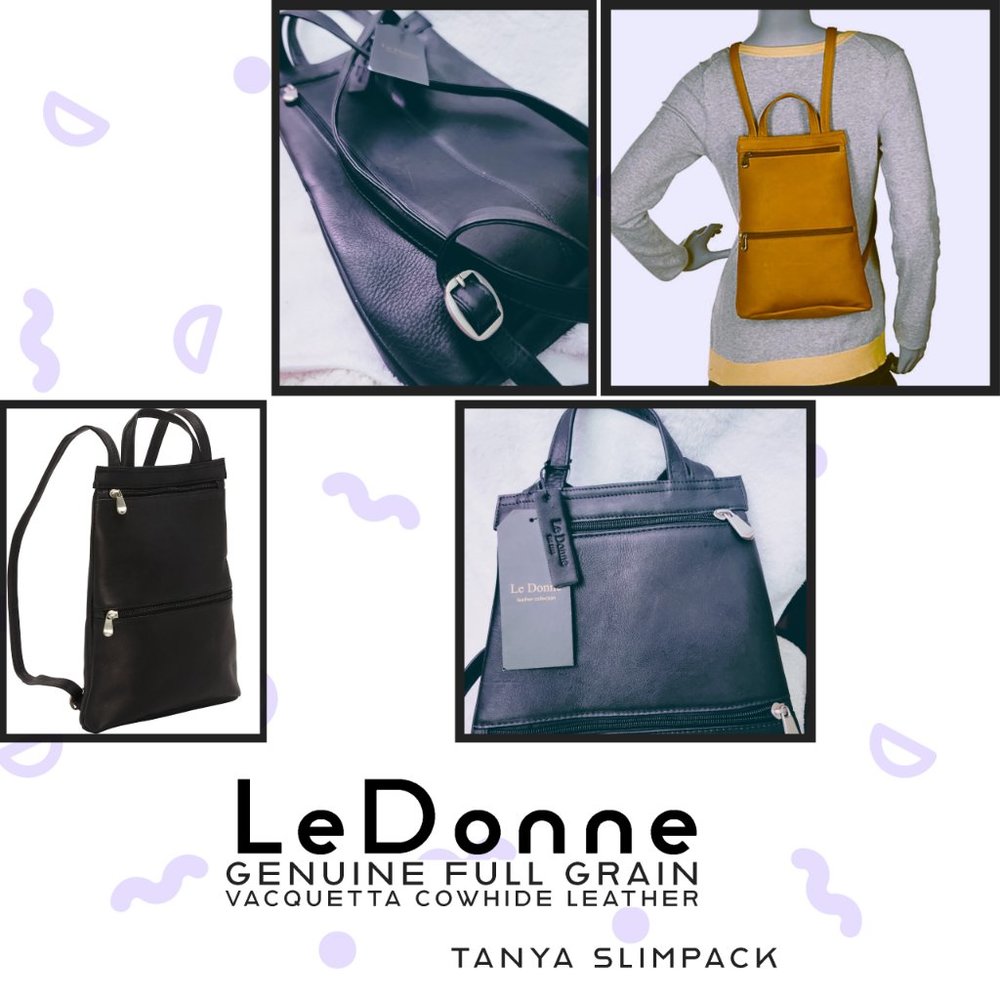NWT ☆ LeDonne ☆ Genuine Cowhide Leather ☆ Tanya ☆ Slim Backpack ☆